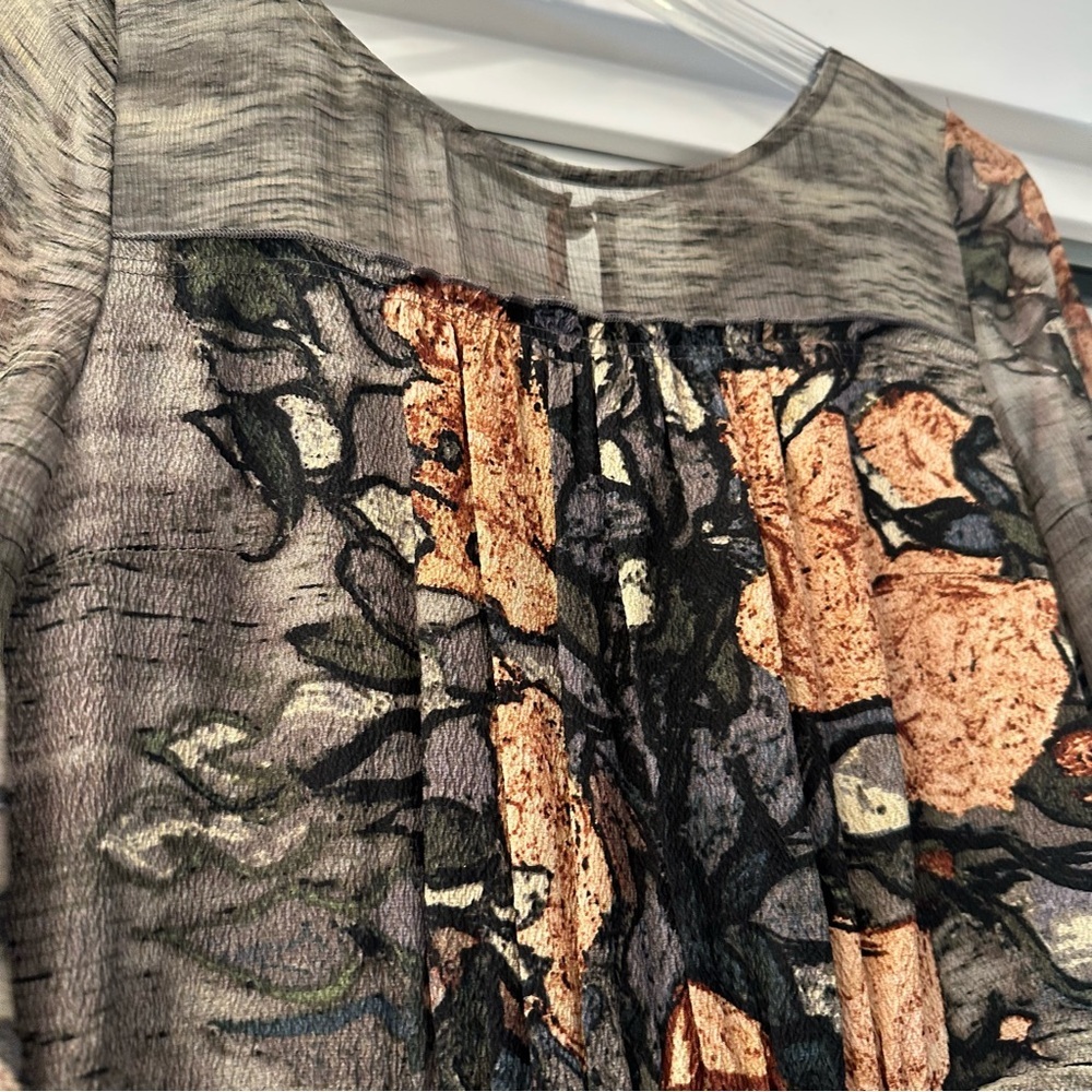 Anthropologie Tracy Reese Van Gogh Silk Dress Floral Size 2 - Picture 9 of 15